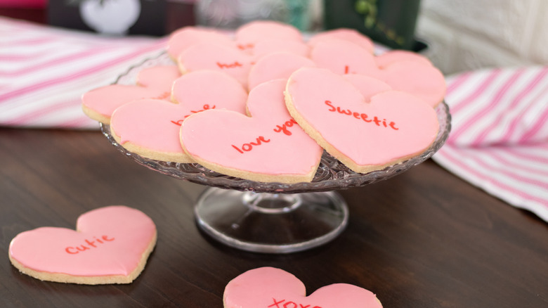 conversation heart cookies