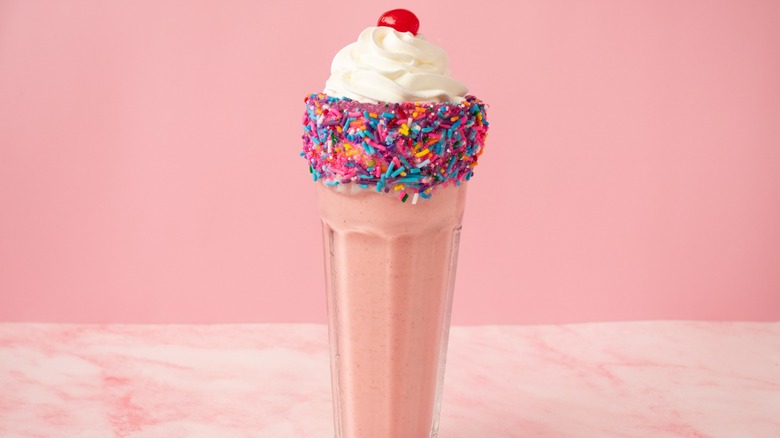 Barbie themed milkshake