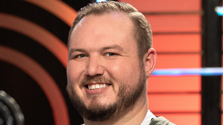 Grant Gillon smiling on MasterChef set