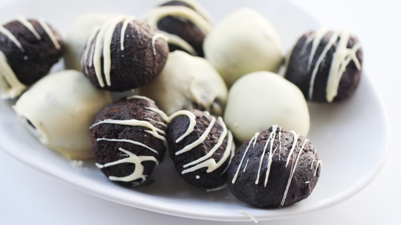 oreo truffles on plate