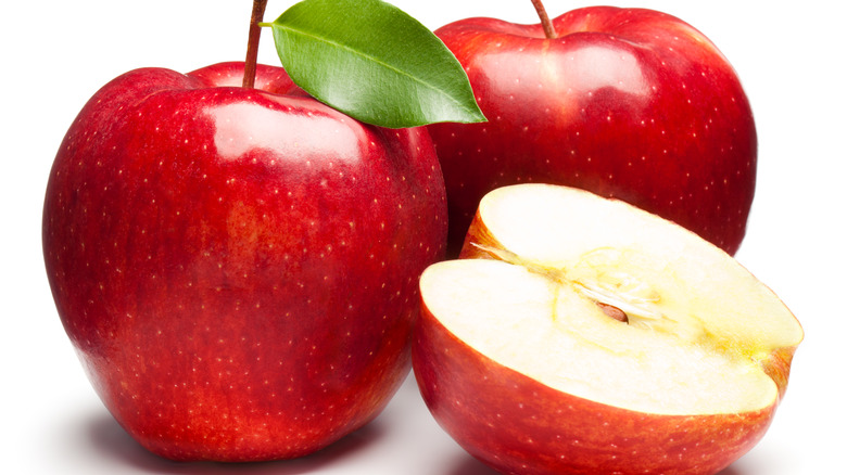 Apples on white background