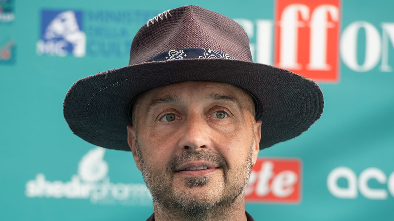 Joe Bastianich wearing hat