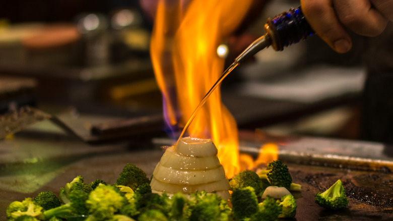 Onion volcano ablaze