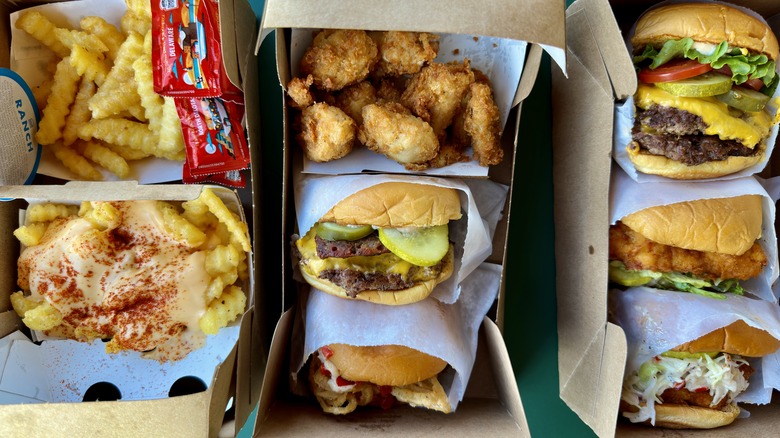 Shake Shack food lined up 