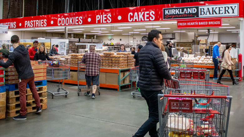 Costco shoppers in bakery