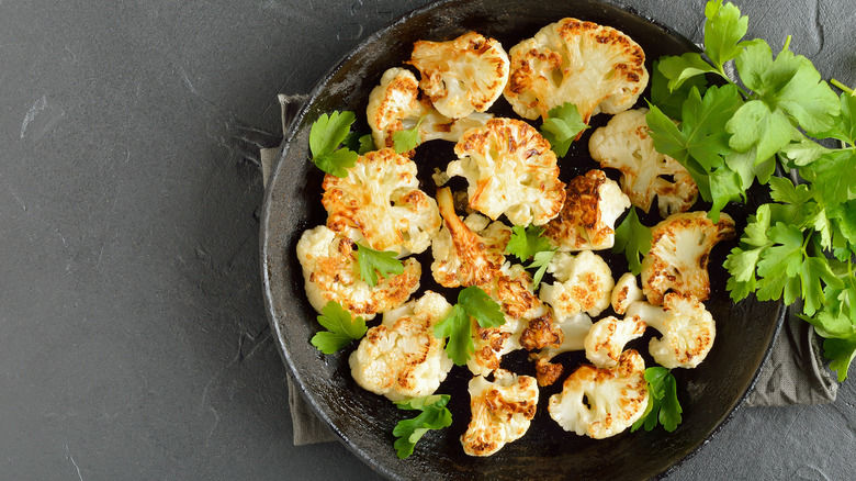 plate of roasted cauliflower