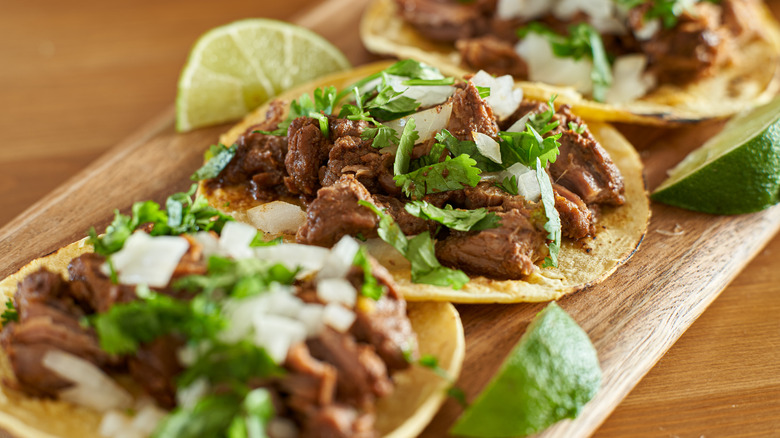 Carne asada tacos on board