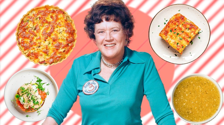 Collage of Julia Child and food