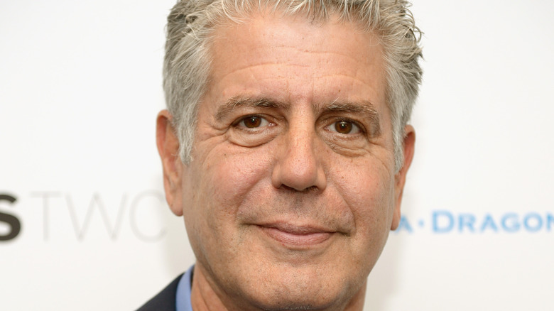 Anthony Bourdain smiling in close-up