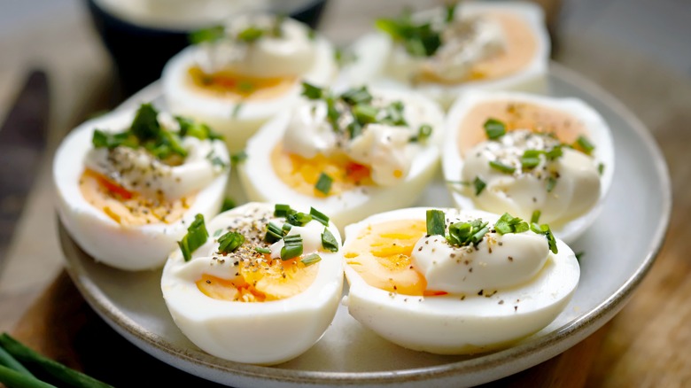 Plate of deviled eggs