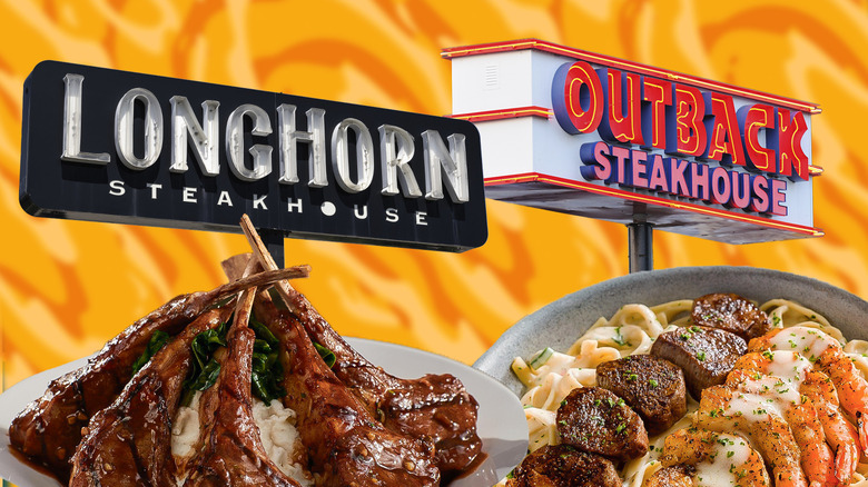 Outback and Longhorn signs