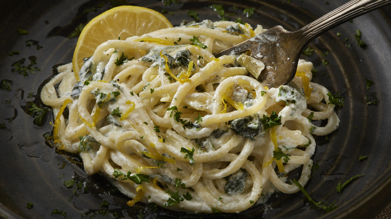 Creamy citrus spaghetti