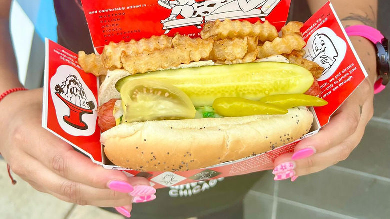 Chicago-style Superdawg hotdog