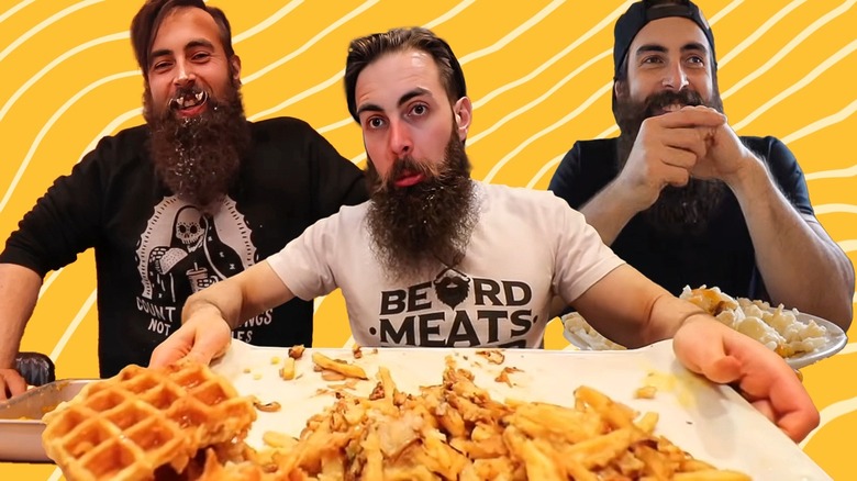 Adam Moran of Beard Meats Food doing food challenges