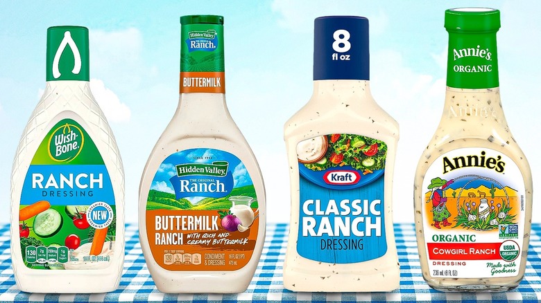 Assortment of bottled ranch dressings