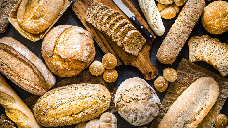 assorted loaves of bread