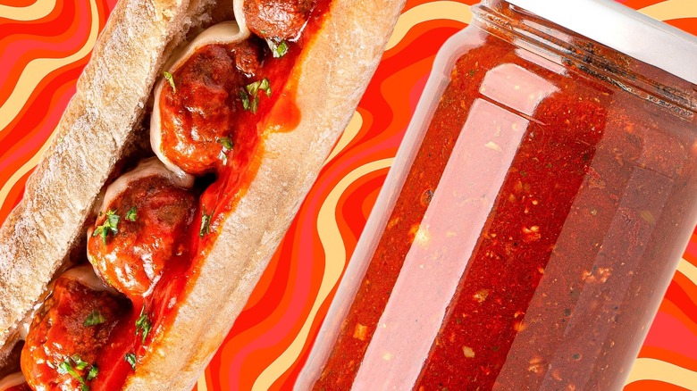 Meatball sub and enchilada sauce