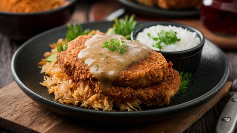 chicken fried steak with gravy