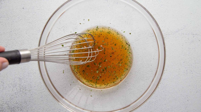 marinade in a glass bowl