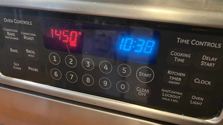 oven preheat setting display