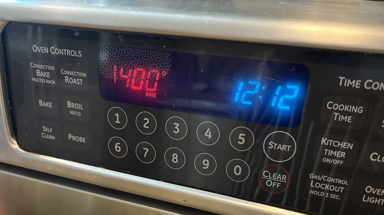 oven preheat setting display