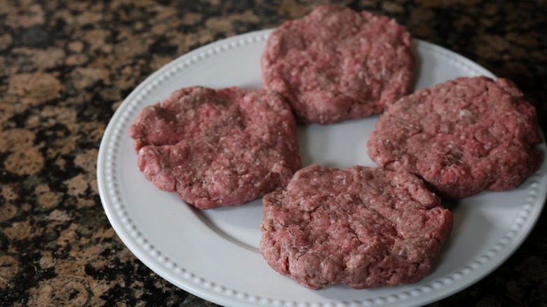 burger patties on plate