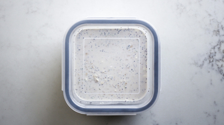 overnight oats in lidded container