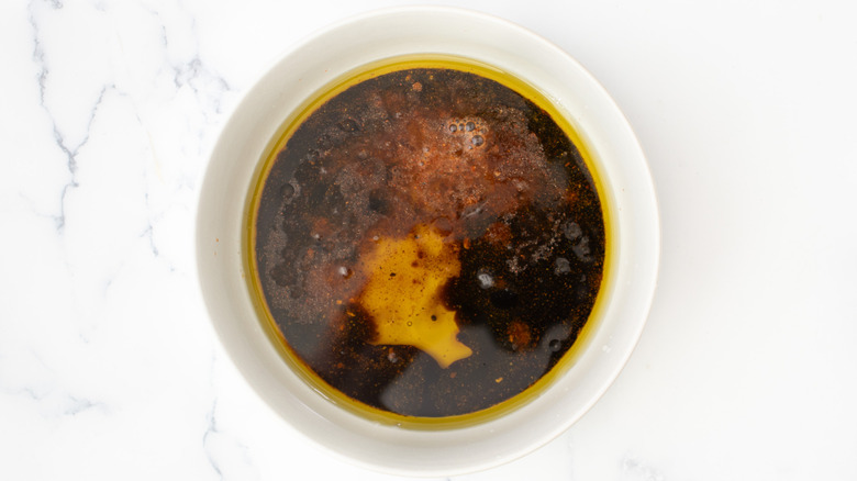 vinaigrette ingredients in bowl