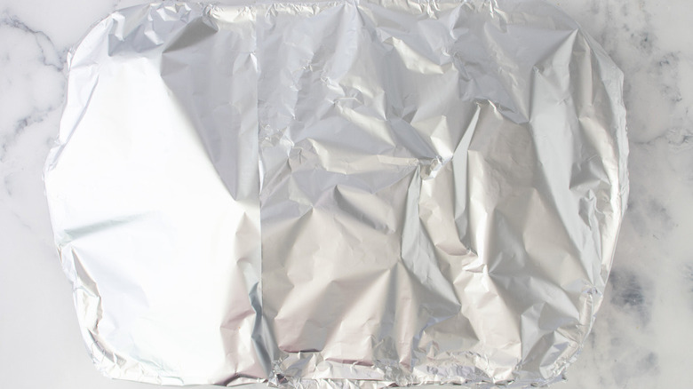 roasting pan covered with foil